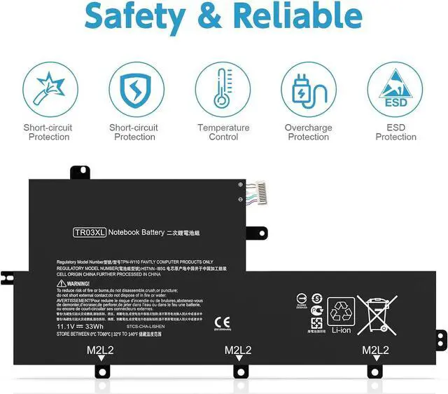 Alt view image 3 of 5 - Govvep HSTNN-IB5G TR03XL Laptop Battery Replacement for Hp Split X2 13-G110DX Spectre 13 X2 Pro Series 723997-001