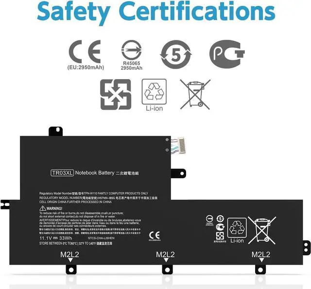 Alt view image 5 of 5 - Govvep HSTNN-IB5G TR03XL Laptop Battery Replacement for Hp Split X2 13-G110DX Spectre 13 X2 Pro Series 723997-001