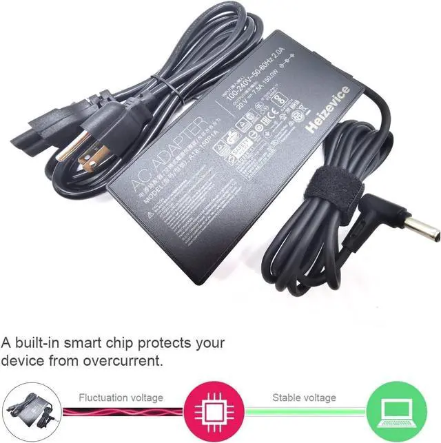 Alt view image 3 of 6 - Heizevice A18-150P1A 20V 7.5A 150W Laptop Charger for Asus TUF Gaming Laptop FX505DU FX505DT FX505GT FX505DD FX705GT FX705DD FX705DT FX705DU Rog Strix GL531GT GL731GT Asus Ac Adapter Power Supply