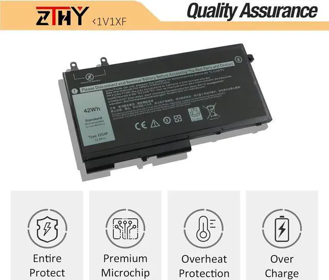 Alt view image 5 of 7 - ZTHY 1V1XF Laptop Battery Replacement for Dell Latitude 5400 5410 5500 5510 Precision 3540 3550 Inspiron 7590 7591 7791 2-in-1 Series 01V1XF XV8CJ R8D7N 4GVMP 11.4V 42Wh/3500mAh 3-Cell