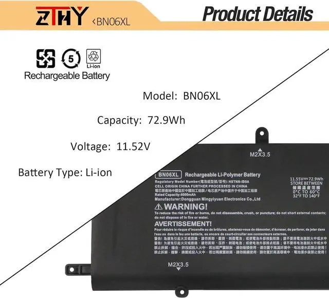Alt view image 2 of 4 - New BN06XL L68299-005 Laptop Battery Replacement for HP Spectre X360 15-EB 15T-EB000 15t-eb100 15-EB0XXX 15-eb0043dx 15-eb1043dx 15-EB0053TX 15-EB0005NI 15-eb0065nr 15-EB0083NR BN06072XL L68235-1C1