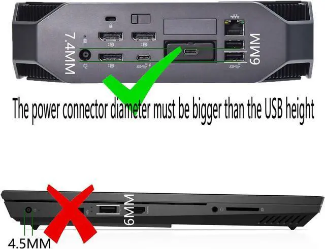 Alt view image 7 of 7 - New 280W AC Adapter for HP Laptop Charger, Power Adapter Compatible with HP Z2 Mini G5 G4 G3