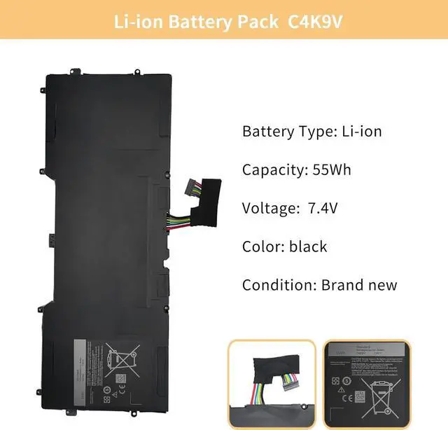 Alt view image 2 of 6 - NBULBL C4K9V 7.4V 55Wh Replacement Laptop Battery Compatible with Dell XPS 12 9Q33 L221X 13 9333 Ultrabook 13 XPS13 13L321X 13L322X XPS L321X L322X Series Y9N00 3H76R 489XN PKH18