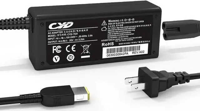 Main image of QYD 45W 65W Power Adapter Replacement for Laptop Charger Lenovo Yoga 13 Yoga 11S Yoga 2 K2450 K4450 Z410 Z505 Z510 Flex 2 Flex 3 Yoga 11 11S IdeaPad Edge 15 80H1 80K9 Charger Battery Power Supply Cord