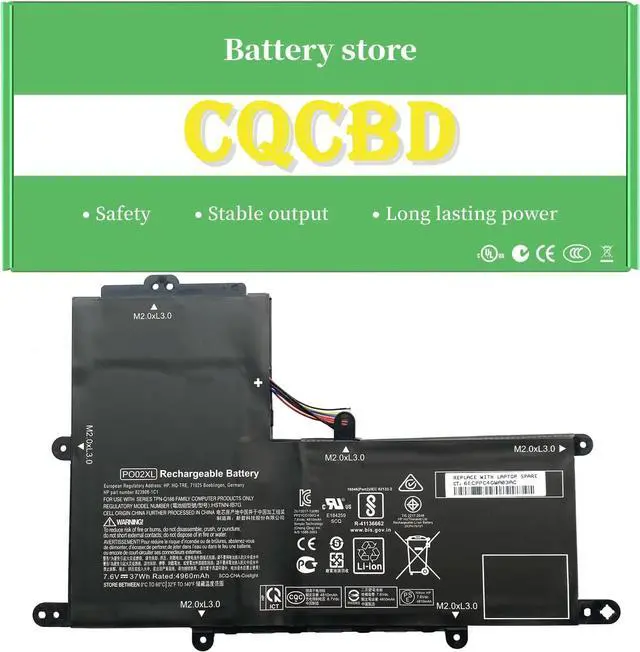 Main image of CQCQ PO02XL Compatible Battery Replacement for HP Stream 11-R 11-R010NR 11-R014WM Series HSTNN-DB7G HSTNN-IB7G TPN-Q166 [7.6V 37Wh]