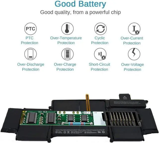 Alt view image 4 of 7 - 11.34V 71.8WH A1493 New Laptop Battery Replacement for MacBook Pro Retina 13 inch A1502 (Late 2013, Mid 2014 Version) ME864LL/A ME866LL/A 020-8148,fit to A1493 A1502