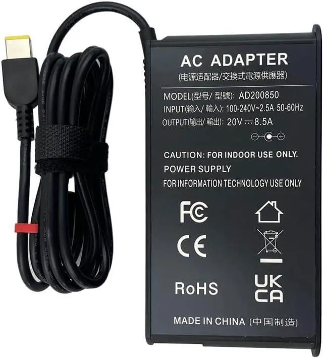 Alt view image 6 of 7 - Compatible with Lenovo 170W AC Adapter 20V 8.5A Slim Tip for ThinkPad P16V Y7000P R7000 Y7000 Y9000K P70 P73 Y530 15-inch for SA10R16886 4X20S56697 02DL136 PA-1171-72 Laptop Charger