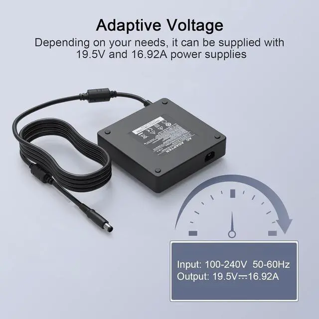 Alt view image 4 of 7 - HotTopStar 19.5V 16.92A AC Power Adapter 330W Laptop Charger Compatible with HP Envy 32-A 17T OMEN 17-AP 17-CB Series TPC-DA60 918607-003, Tip Size: 7.4mm*5.0mm