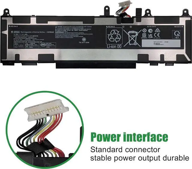 Alt view image 3 of 6 - JIAZIJIA WP03XL M73466-005 Laptop Battery Replacement for Hp Elitebook 830 840 G9 Series Notebook HSTNN-OB2J M64304-AC1 11.58V 51.3Wh 4249mAh