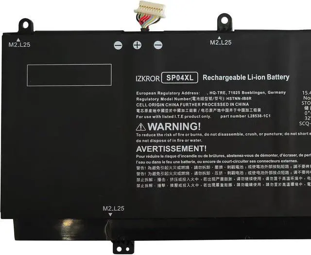 Alt view image 2 of 5 - IZKROR SP04XL 61.4Wh 3990mAh Battery Replacement for HP Spectre x360 Convertible 13T-AP000 Touch 13-AP 13-AP0XXX 13-AP0XXXTU Series HSTNN-OB1B HSTNN-IB8R L28764-005 TPN-Q185 TPN-Q203 TPN-Q204