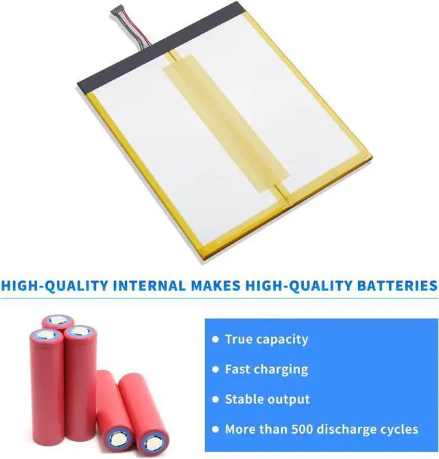 Alt view image 7 of 7 - HXPK 58-000280 2955C7 A2110 Long Cable Tablet Laptop Battery for Fire HD 10.1 9th Generation M2V3R5 for Fire HD 10.1 7th Generation SL056ZE 3.8V 23.94Wh 6300mAh (Battery Cable Length: 3.2cm) B31N1631