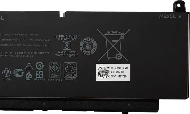 Alt view image 3 of 5 - IZKROR C903V 68Wh 5667mAh Battery Replacement for Dell Precision 7550 7750 7560 7760 Series Laptop PKWVM 0CR72X CR72X 068N03 0447VR 11.4V