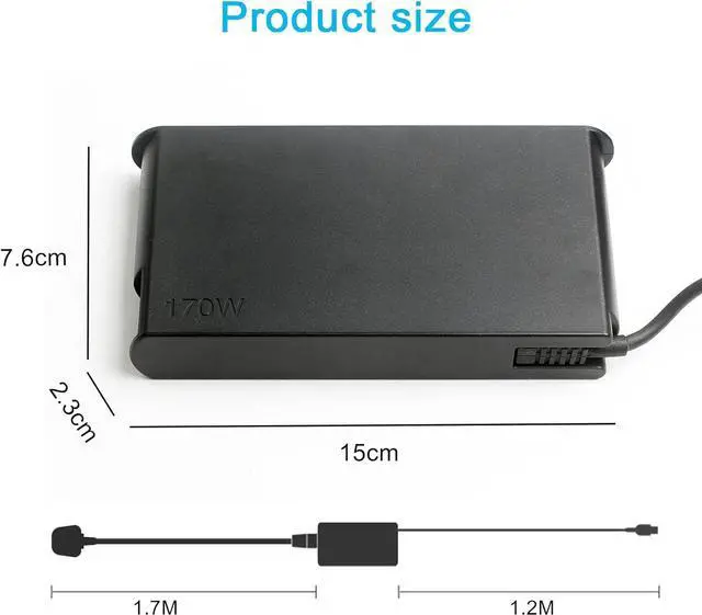 Alt view image 4 of 5 - HotTopStar 20V 8.5A 170W AC Power Adapter Charger Replacement for Lenovo Thinkpad T430 T440 T440p T440s T450 T450s T460 E440 E450 E540 E550 E555 Lenovo G40 G50 G70 Lenovo Legion Y720-15 Y7000P P50 P51