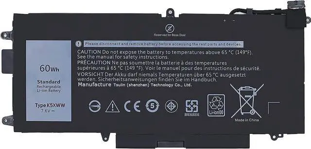 Main image of K5XWW Laptop Battery Replacement for Dell Latitude 5289 7389 7390 2-in-1 Series Notebook 6CYH6 71TG4 725KY N18GG 7.6V 60Wh 7500mAh EK018TS E510KA-EJ033TS L410MA-BV058TS Series