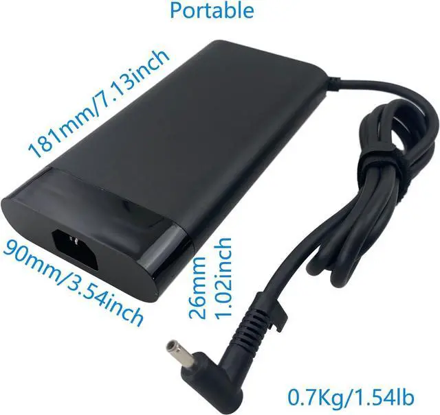 Alt view image 3 of 7 - 330W Portable AC Adapter 19.5V 16.92A Compatible with HP OMEN 9 Plus Gaming Laptop Charger for 17-ck1020nr 17-ck1010nr 17-cm2047nr 17t-ck2000 17-inch Laptop Power Adapter