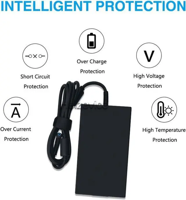 Alt view image 4 of 6 - Heizevice 200W 19.5V 10.3A Laptop Charger AC Adapter Compatible with HP OMEN Pavilion Gaming 15 17 Envy 15 2020 TPN-DA10 L00818-850 TPN-LA21 L73385-001 ADP-200HB B OMEN 15 15t 17 17t Power Supply Cord