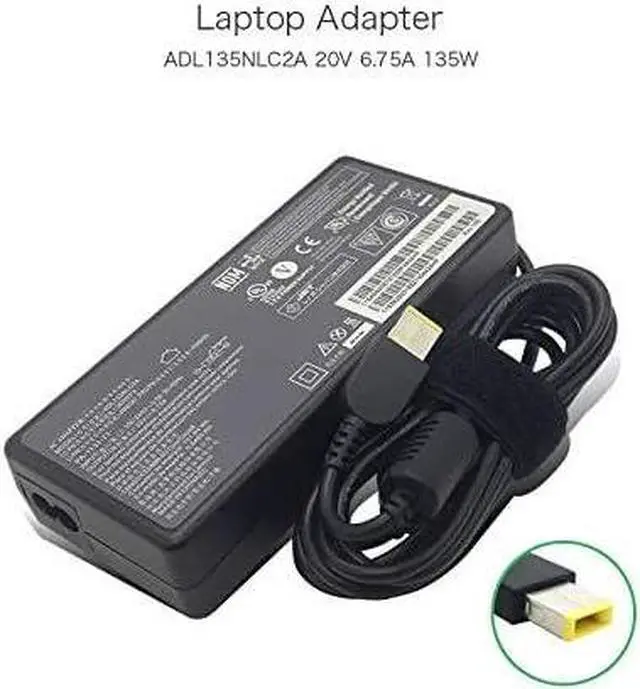Alt view image 2 of 7 - New 20V 6.75A 135W ADL135NDC3A 45N0501 45N0361 Power Charger Compatible for Lenovo T540p T440p Y50-70 T450P Laptop AC Adapter