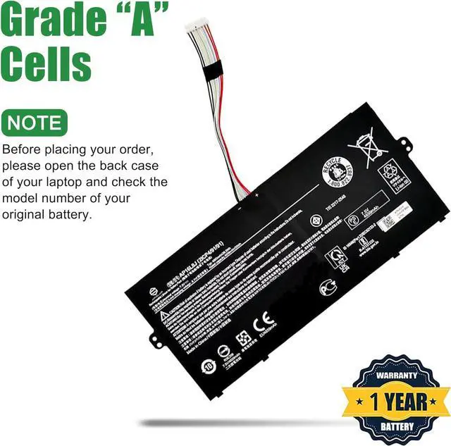 Alt view image 3 of 5 - JIAZIJIA AP16L8J Laptop Battery Replacement for Acer Chromebook Spin 311 Convertible Model CP311-2H-C679 Series Notebook 7.5V 36.5Wh 4865mAh