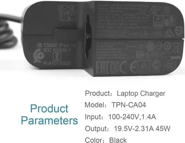 Alt view image 3 of 7 - 45W EliteBook Charger Power Cord for TPN-LA04 TPN-CA04 TPN-LA03 853490-002 854116-850 for HP Envy x360 15m-bq021dx m6 Elitebook 840 850 830 820 g3 g4 g5 g6 hp 250 255 260 g7 g6 g5 g4 g3