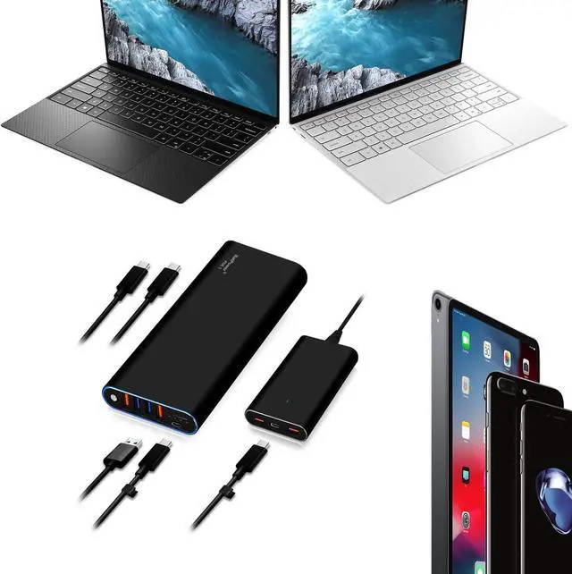 Alt view image 6 of 7 - BatPower 210Wh High Power Delivery USB C Laptop External Battery Compatible with HP Spectre X360 Dell XPS Razer Blade Stealth Notebook USB-C Portable Charger Power Bank & Slim 120W PD USB-C Adapter