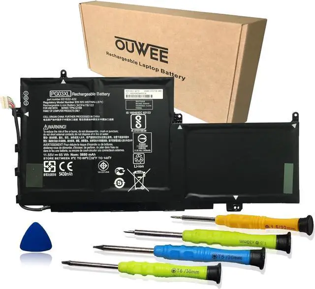 Main image of OUWEE PG03XL Laptop Battery Compatible with HP Spectre X360 15 AP011DX 15-AP000 AP000NA AP000NF AP000NX Series PGO3XL 831532-421 831532-422 831758-005 HSTNN-LB7C 11.55V 65Wh 5680mAh (Shape-B)