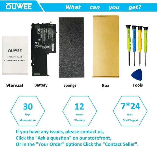 Alt view image 7 of 7 - OUWEE PG03XL Laptop Battery Compatible with HP Spectre X360 15 AP011DX 15-AP000 AP000NA AP000NF AP000NX Series PGO3XL 831532-421 831532-422 831758-005 HSTNN-LB7C 11.55V 65Wh 5680mAh (Shape-B)