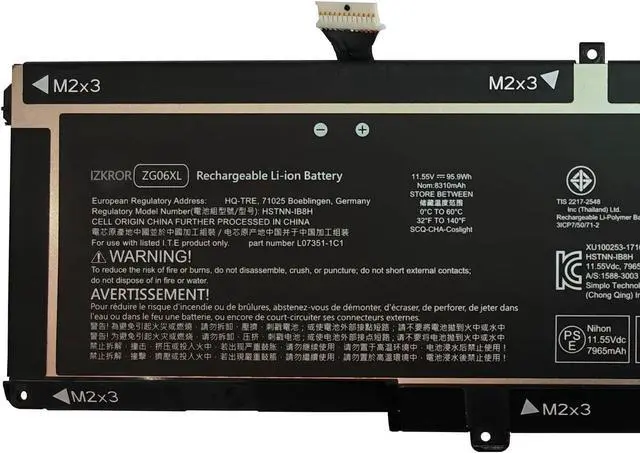 Alt view image 2 of 5 - IZKROR ZG06XL 95.9Wh 8310mAh Battery Replacement for HP Elitebook 1050 G1 ZBook Studio G5 X360 G5 Series Laptop HSTNN-1B8H HSTNN-IB8H HSN-Q11C L07045-855 L07046-855 L07351-1C1 ZGO6XL 11.55V