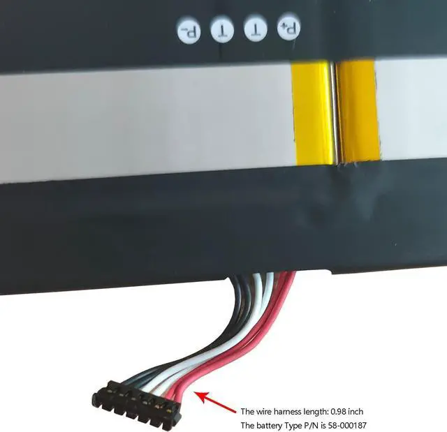 Alt view image 3 of 4 - IZKROR 26S1015 23.94Wh 6300mAh Battery Replacement for Fire HD 10.1 7th Gen V2 SL056ZE 2017 Series Laptop 58-000187 58-000377 A0465 26S1015-A 2955C7 3.8V (The Wire Harness Length: 0.98 inch)
