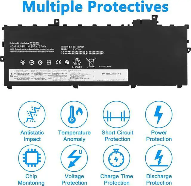 Alt view image 4 of 7 - Fancy Buying 01AV430 SB10K97587 Battery Replacement for Lenovo ThinkPad X1 Carbon 5th Gen 2017 6th Gen 2018 Series 01AV429 SB10K97586 01AV431 SB10K97588 01AV494 SB10K97586