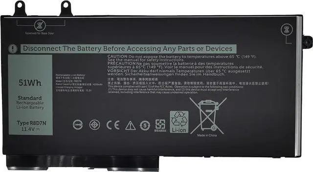 Alt view image 5 of 6 - Fully R8D7N Replacement Battery Compatible with Dell Precision 3540 M3550 Latitude 5400 5410 5500 5510 7590/7591/7791 2-in-1 Series Notebook H82T6 0C5GV2 0W8GMW 1V1XF 4GVMP - 11.4V 51Wh