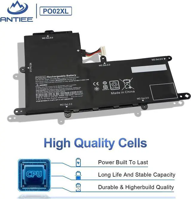 Alt view image 3 of 5 - PO02XL 824560-005 Battery for HP Stream 11-R 11-AH 11-AK 11-Y 11-ah0xx 11-ak0012dx 11-ak0013dx, Stream 11 Pro G2 G3 G4 G5 824560-005 824536-850 HSTNN-DB7G TPN-Q166 823908-1C1 823908-2C1 HSTNN-IB7G