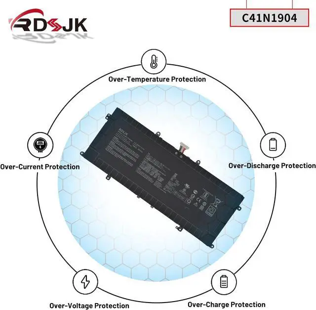 Alt view image 6 of 7 - C41N1904 C41N1904-1 Laptop Battery for Asus ZenBook 13 BX325JA UM325SA UM325UA UX325EA UX325JA 14 UM425IA UX425EA UX425JA Flip 13 UX363EA Flip S UX371EA UX391UA UX393JA UX393EA Series 15.48V 67Wh