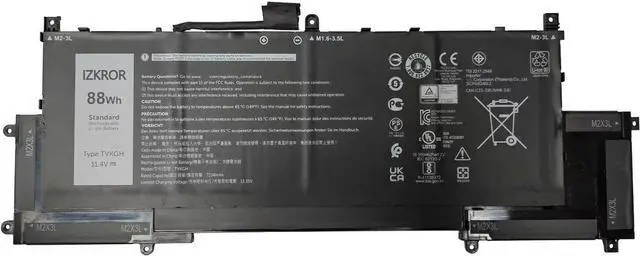 Main image of IZKROR TVKGH 88Wh 7334mAh 6-Cells Battery Replacement for Dell Latitude 9510 9520 / Latitude 9520 2-in-1 Series Laptop N7HT0 V5K68 N2NLL HYMNG 08NFC7 N2NLL N7HTO 0PKW00 089GNG 0HYMNG 11.4V