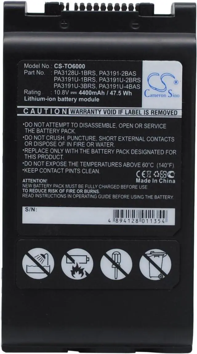 Main image of Replacement Battery for Toshiba Portege M700-S7043V Tablet PC Portege M780-S7234 Portege M750-S7242 PA3128U-1BRS PA3191U-4BAS PA3191U-5BRS PA3191U-4BRS PA3191U-3BRS PA3191U-1BRS (4400mAh)