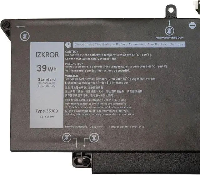 Alt view image 2 of 5 - IZKROR 35J09 39Wh 3255mAh Battery Replacement for Dell Latitude 7310 7410 / Latitude 7410 Chromebook Enterprise Series Laptop JHT2H Y7HR3 4V5X2 HRGYV WY9MP XMV7T 009YYF 11.4V