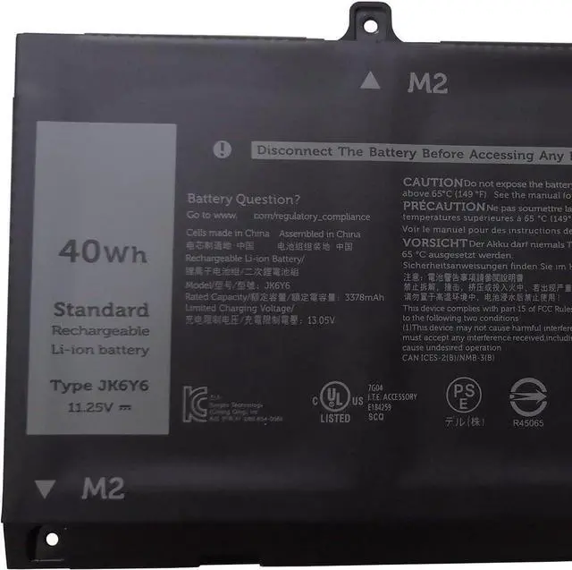 Alt view image 2 of 5 - IZKROR JK6Y6 40Wh Battery Replacement for Dell Latitude 3120 3410 3510 Vostro 5300 5301 5401 5402 5501 5502 Inspiron 5300 5301 7300 5401 5402 5501 Inspiron 5400 7300 2-in-1 Silver Series H5CKD 7T8CD
