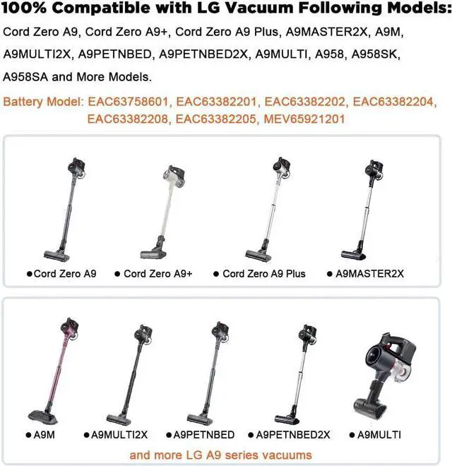 Alt view image 2 of 7 - Dalkat Dalee for LG Cord Zero A9 Battery Replacement Batteries for LG Cord Zero A9 A9K-CORE A9MAX A9T-Ultra A9S A9K-PRO A9M A9MULTI A958 A958SA A9 Plus A929K A905M A907GMS A905RM A908MVR