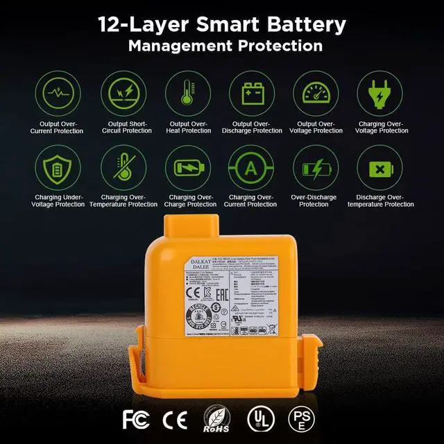 Alt view image 4 of 7 - Dalkat Dalee for LG Cord Zero A9 Battery Replacement Batteries for LG Cord Zero A9 A9K-CORE A9MAX A9T-Ultra A9S A9K-PRO A9M A9MULTI A958 A958SA A9 Plus A929K A905M A907GMS A905RM A908MVR
