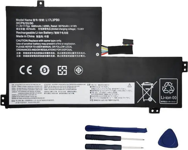 Main image of NBULBL L17L3PB0 Laptop Battery Replacement for Lenovo 100e 100e-81ER 300e 500e 500e-81ES Chromebook Series Notebook L17C3PG0 L18D3PG1 L17M3PB0(Type 2) 11.4V 42Wh 3685mAh