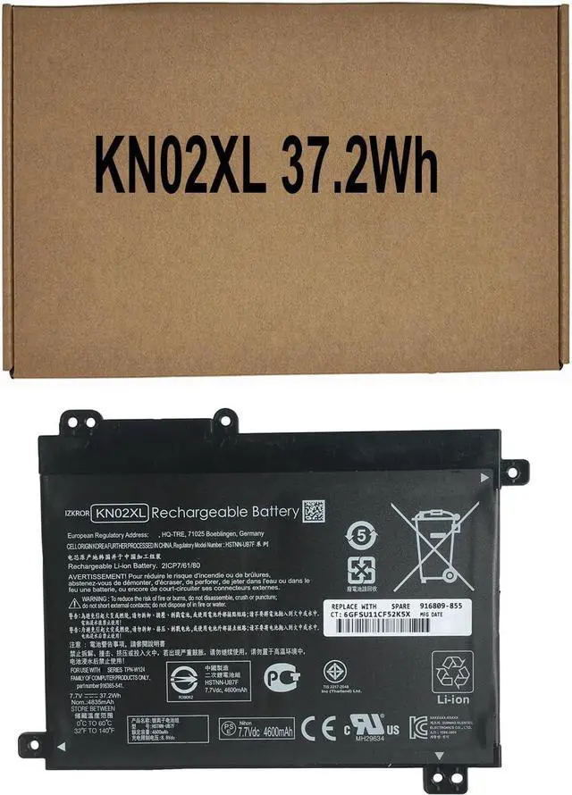 Main image of Andglim KN02XL 37.2Wh 4835mAh Battery Replacement for HP Pavilion x360 Convertible 11-AD 11-adxxxTU 11M-AD000 Series Laptop HSTNN-LB7R HSTNN-UB7F 916365-421 916365-541 916809-855 TPN-W124 7.7V