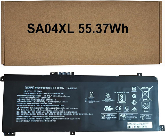 SA04XL Replacement Battery – HP Envy X360 15-DR 15-DS 15M-DR – 55.67Wh 4-Cell LiPo