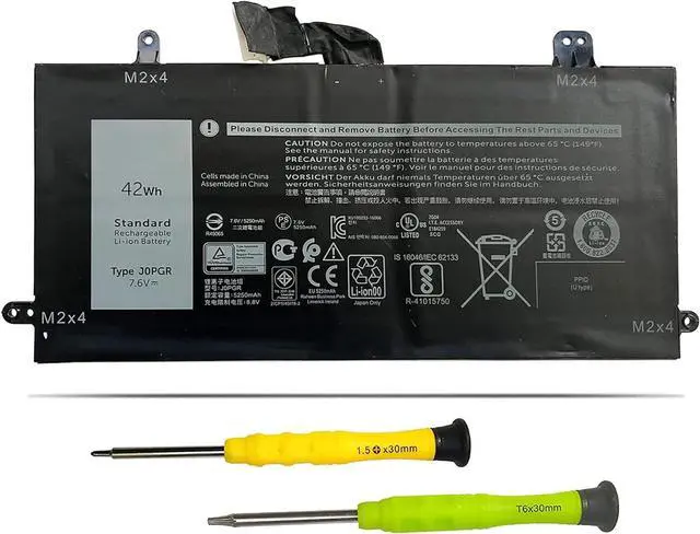 Main image of J0PGR Laptop Battery Compatible with Dell Latitude 5285 E5285 5290 2-in-1 Series T17G T17G001 T17G002 JOPGR 0J0PGR X16TW 0X16TW FTH6F 0FTH6F FTG78 1WND8 RDYCT 0RDYCT 7.6V 42Wh 5250mAh 4-Cell