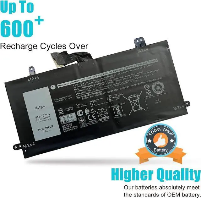 Alt view image 3 of 7 - J0PGR Laptop Battery Compatible with Dell Latitude 5285 E5285 5290 2-in-1 Series T17G T17G001 T17G002 JOPGR 0J0PGR X16TW 0X16TW FTH6F 0FTH6F FTG78 1WND8 RDYCT 0RDYCT 7.6V 42Wh 5250mAh 4-Cell