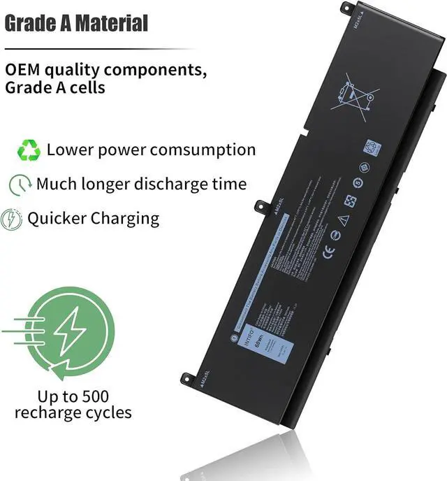 Alt view image 4 of 7 - INTIFO 68Wh C903V Laptop Battery Compatible with Dell Precision 7550 7750 7560 7760 Series Notebook PKWVM CR72X 17C06 447VR [11.4V 68Wh 6-Cell]