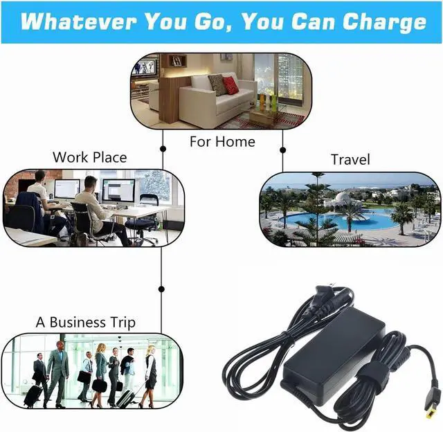 Alt view image 5 of 5 - Jantoy AC Adapter for Lenovo IdeaPad Yoga 13 13.3 LED Ultrabook Tablet DC Charger Power Supply Cord PSU