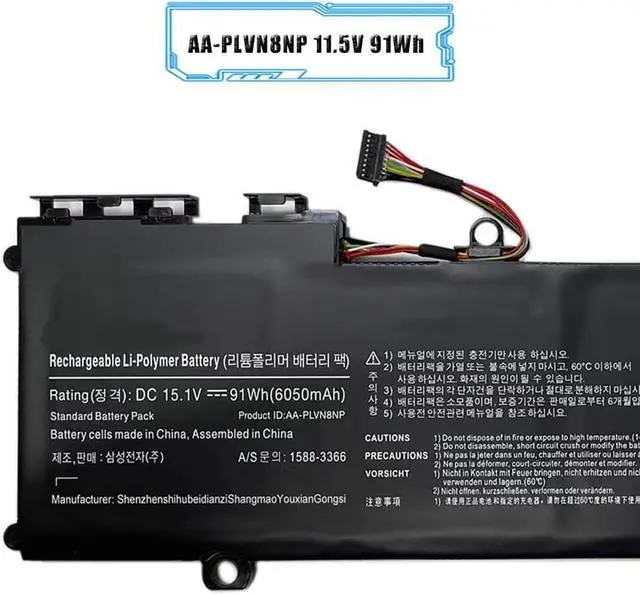 Alt view image 2 of 7 - AA-PLVN8NP 11.5V 91Wh 6050mAh Laptop Battery Replacement for Samsung ATIV Book 8 Touch NP880Z5E NP880Z5E-X01