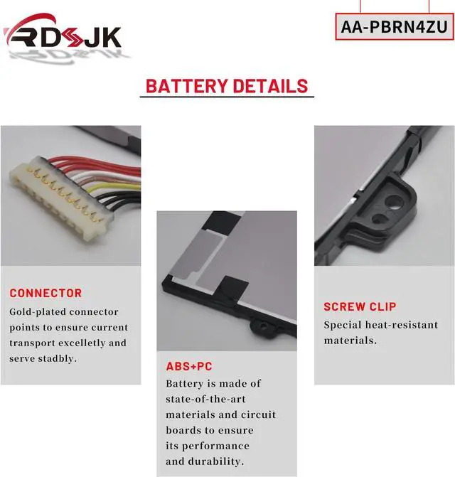 Alt view image 5 of 7 - AA-PBRN4ZU Laptop Battery for Samsung Galaxy Book Flex 930QCG 930QCJ 930XCJ NP930QCG NP930QCG-K01 950QCG 950QCG-X01 950QCG-X03 950QCJ 950XCJ NP950QCG NP950QCG-X01 NP950QCG-K01US Series 15.4V 66.9Wh