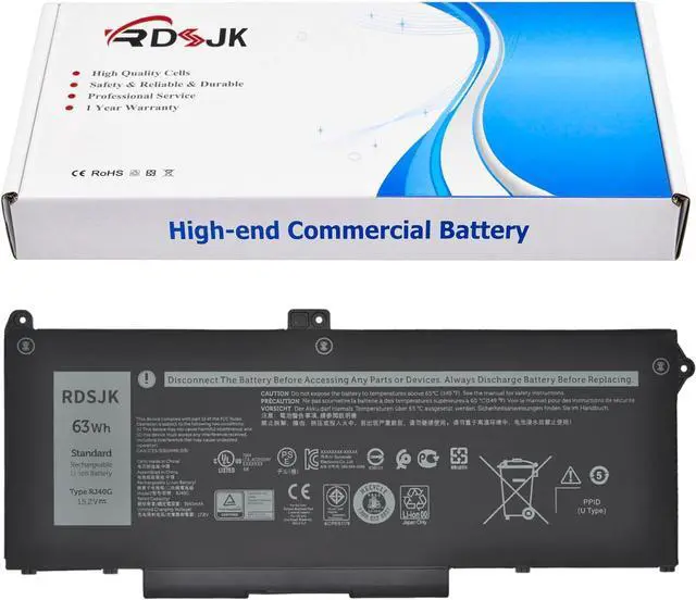 Main image of RJ40G M033W 1K2CF Laptop Battery for Dell Latitude 14 5420 15 5520 Precision 15 3560 WK3F1 M3KCN 01K2CF 075X16 WY9DX 0M033W 0WK3F1 0M3KCN 005R42 FDTCY P137G P137G001 P104F P104F001 P104F002 15.2V 63Wh
