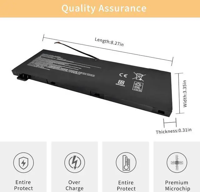 Alt view image 4 of 7 - NBULBL AP18E7M AP18E8M Laptop Battery Replacement for Acer Nitro 5 AN51751 AN51752 AN51554 Aspire 7 AN71551 A71574 A71574G ConceptD CN31571P CN51571 71P Predator Triton 300 PT31551