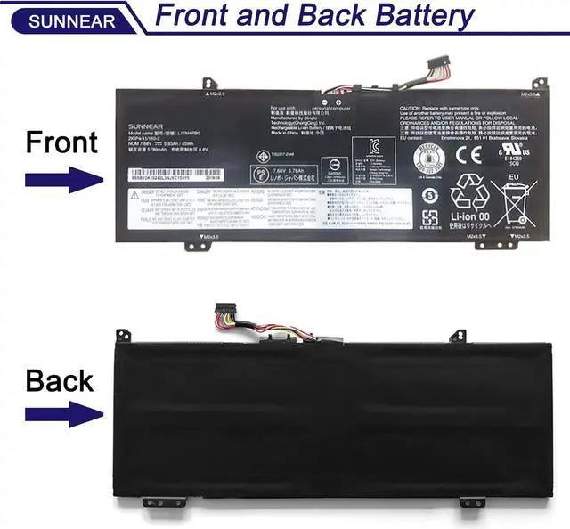 Alt view image 3 of 6 - SUNNEAR L17M4PB0 L17C4PB0 45Wh Battery Replacement for Lenovo IdeaPad 530S-14ARR 530S-14IKB 530S-15IKB Yoga 530-14ARR 530-14IKB Flex 6-14IKB 6-14ARR Series Laptop 5B10Q16066 5B10W67403 7.68V